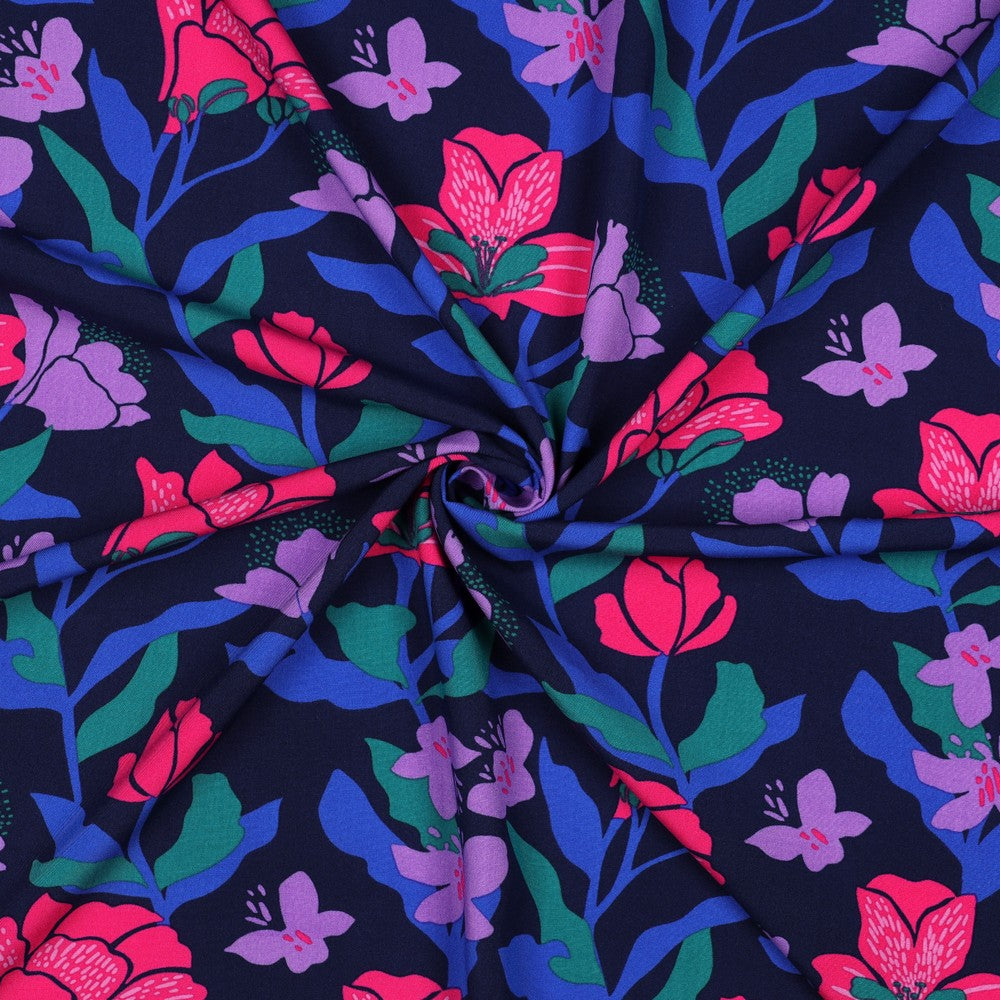 Amira Floral Navy - Lenzing Ecovero Viscose - Nerida Hansen