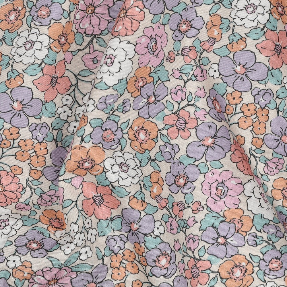 
                  
                    Fine Poplin Biologisch Flowers- Ecru - Poppy
                  
                