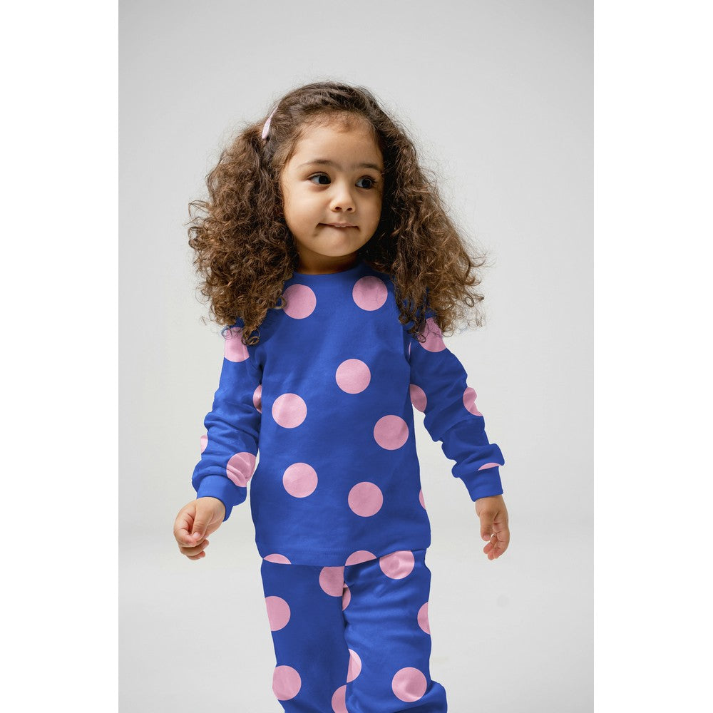 Flanel Dots - Cobaltblauw Roze - Poppy