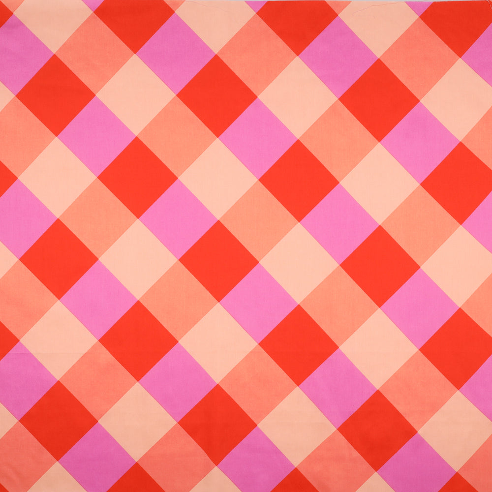 
                  
                    Large Gingham Katoen satijn - Rood Roze - Nerida
                  
                