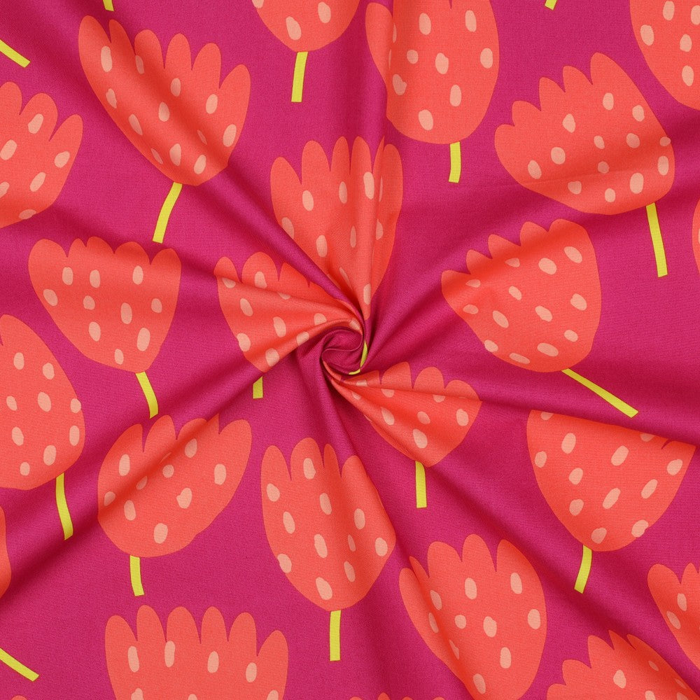 
                  
                    Tulips Fuchsia Coral - Fine Poplin - Nerida Hansen
                  
                