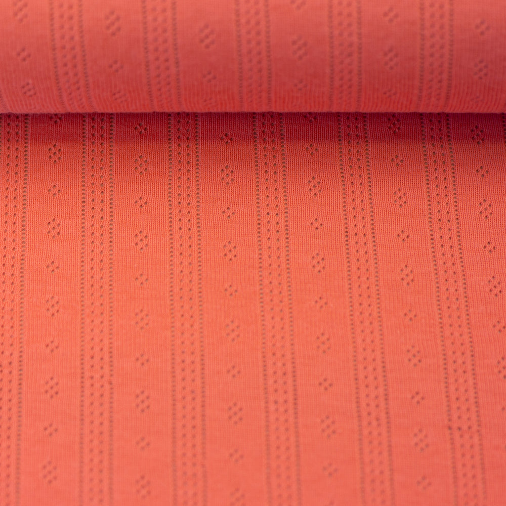 
                      
                        Pointelle Jersey - Koraal Oranje - The Final Stitch
                      
                    