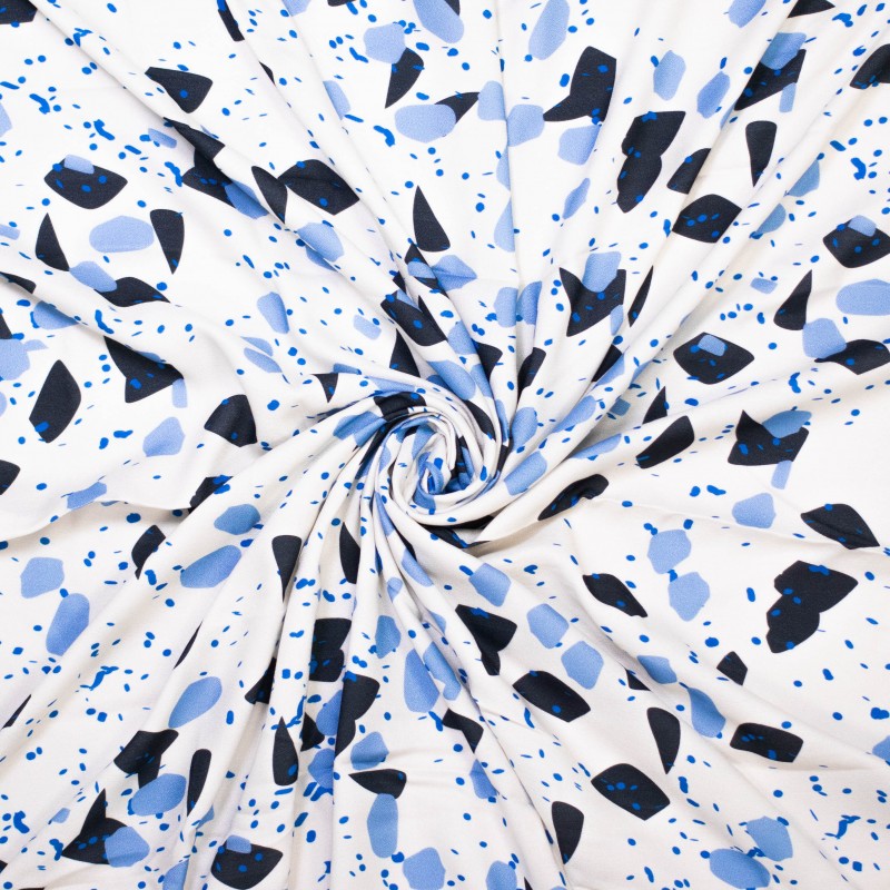 
                      
                        Abstract Sprinkle Wit Blauw - Viscose Crepe
                      
                    