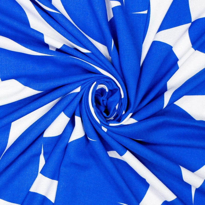 Abstract Blauw Wit - Viscose