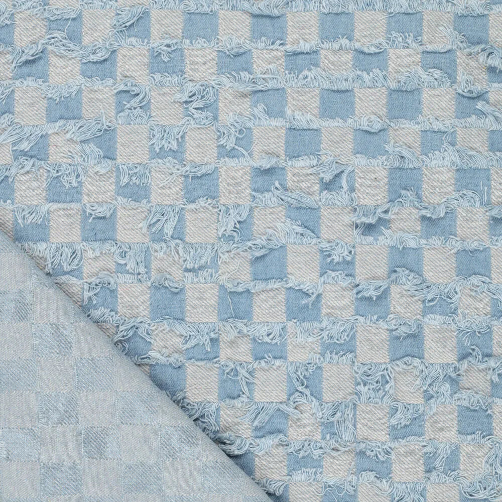 
                  
                    Denim Check Jacquard - Lichtblauw
                  
                