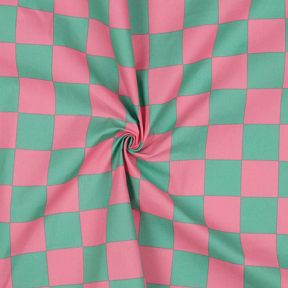 
                  
                    Check - Coated Cotton - Groen Roze
                  
                