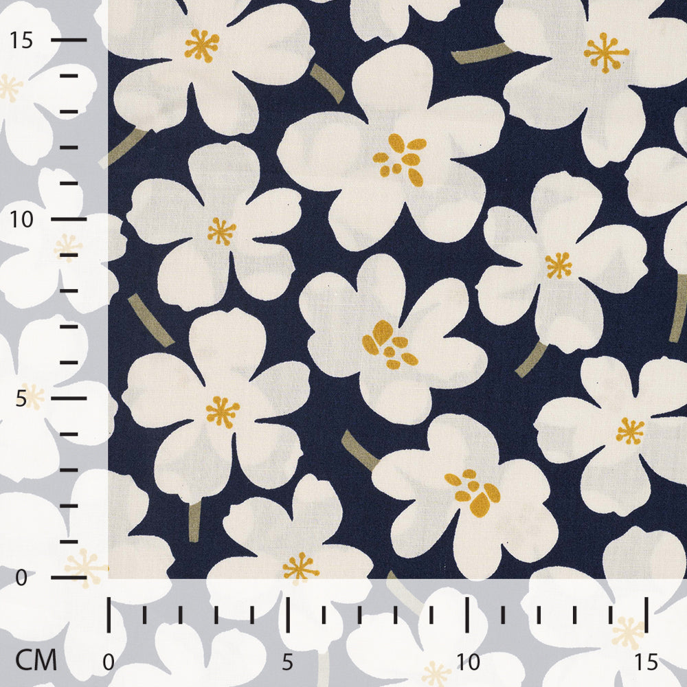 
                  
                    Big Flowers Poplin - Navy Ecru
                  
                