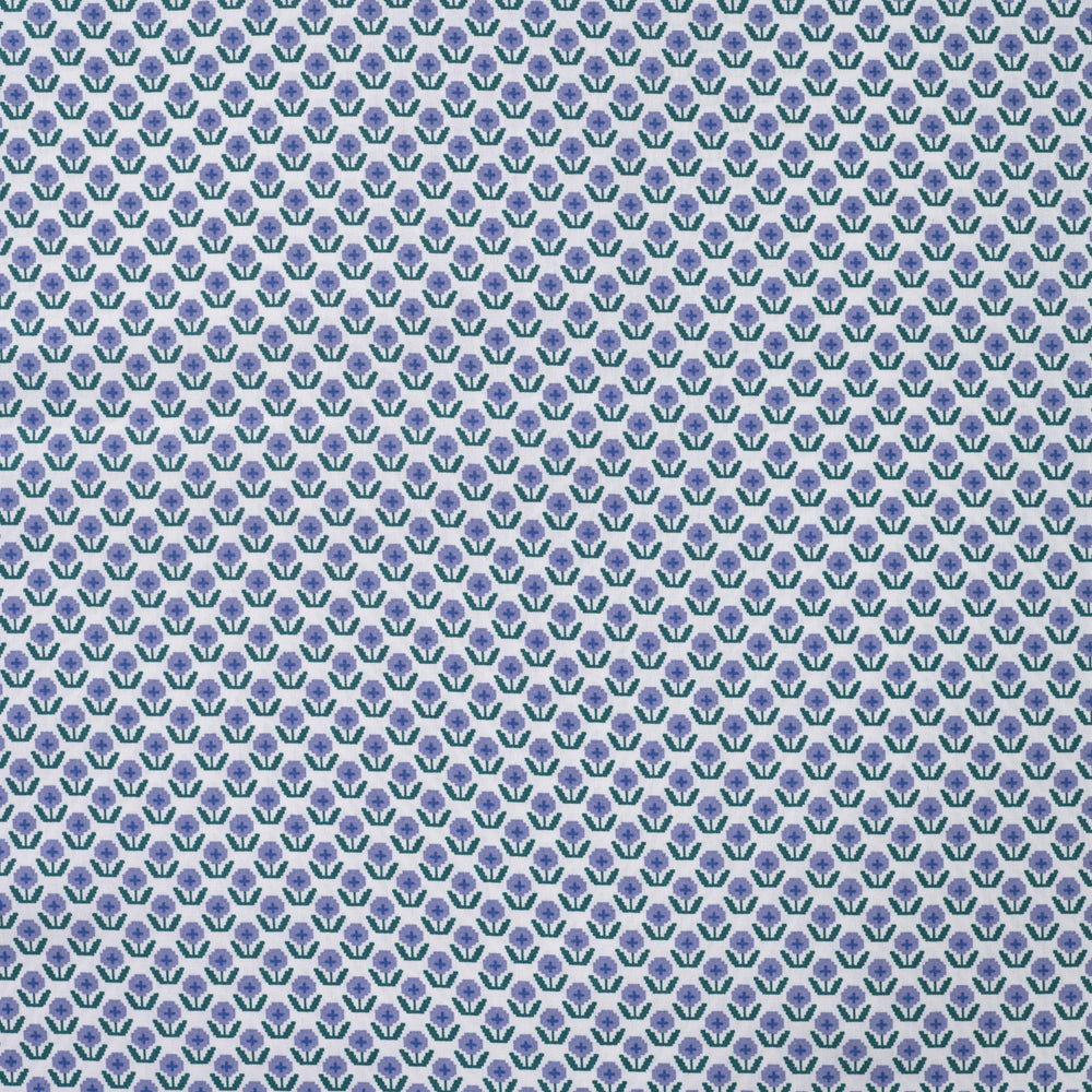 Square flower Poplin - Lila - Katoen