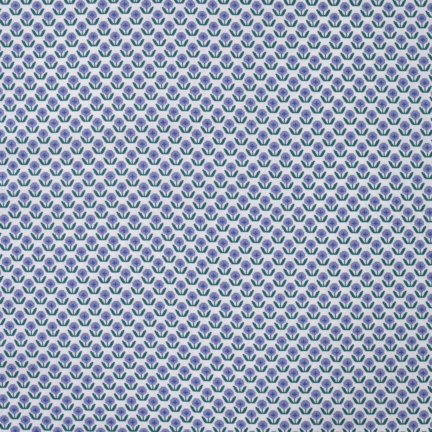 Square flower Poplin - Lila - Katoen