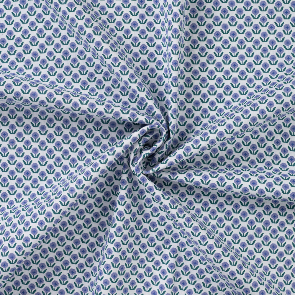 
                      
                        Square flower Poplin - Lila - Katoen
                      
                    