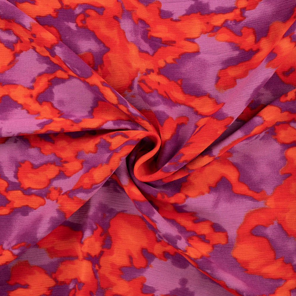 Abstract Paars Rood - Viscose Crinkle