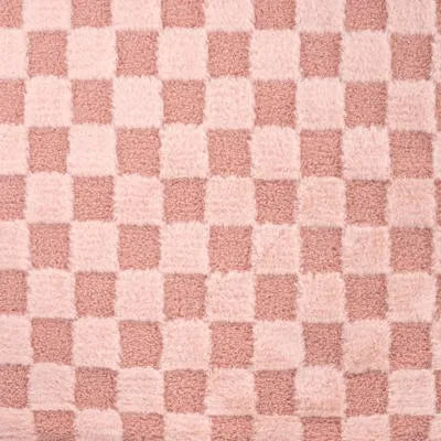 Coupon 90 cm High Low Check Fur - Dusty Pink