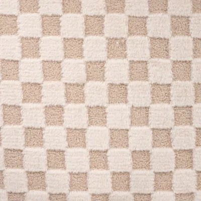 High Low Check Fur - Beige