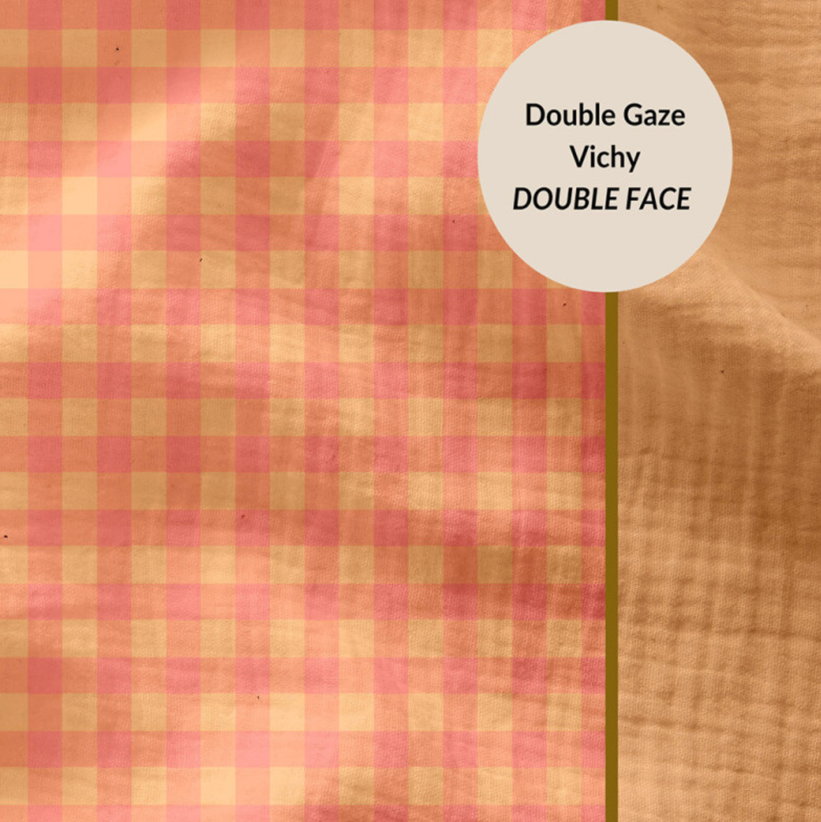 Double gauze Ruitjes dubbelzijdig - Sorbet Melon