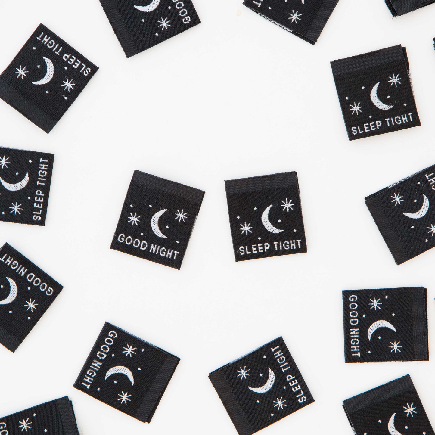 Good Night Sleep Tight Glow in the Dark Woven Sewing Labels