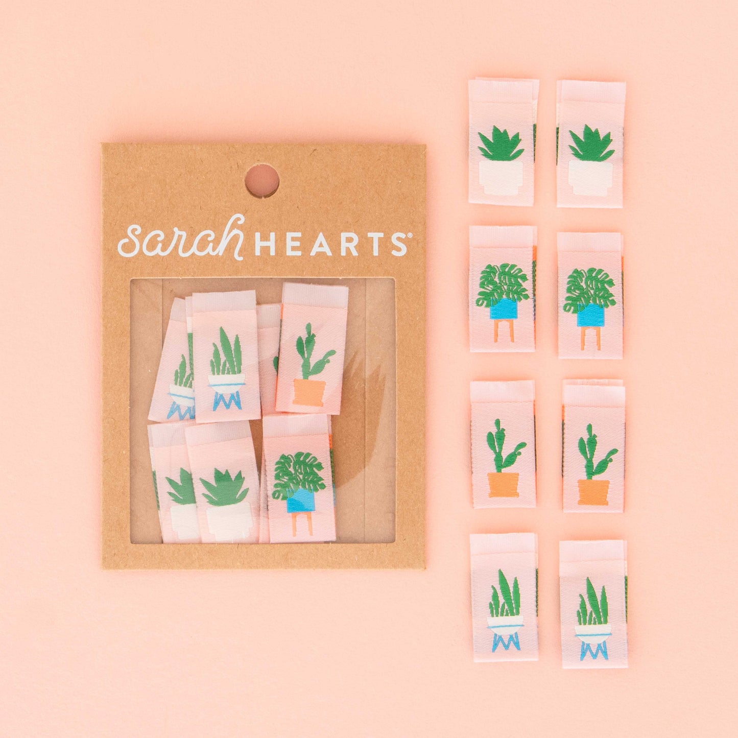 Houseplants Multipack - Sewing Woven Clothing Label Tags