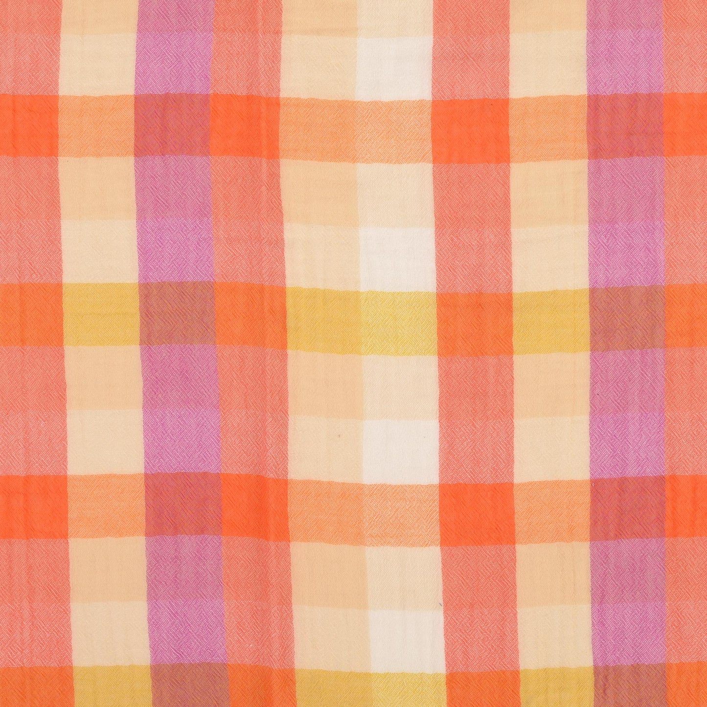 Double gauze Ruit Oranje Lila