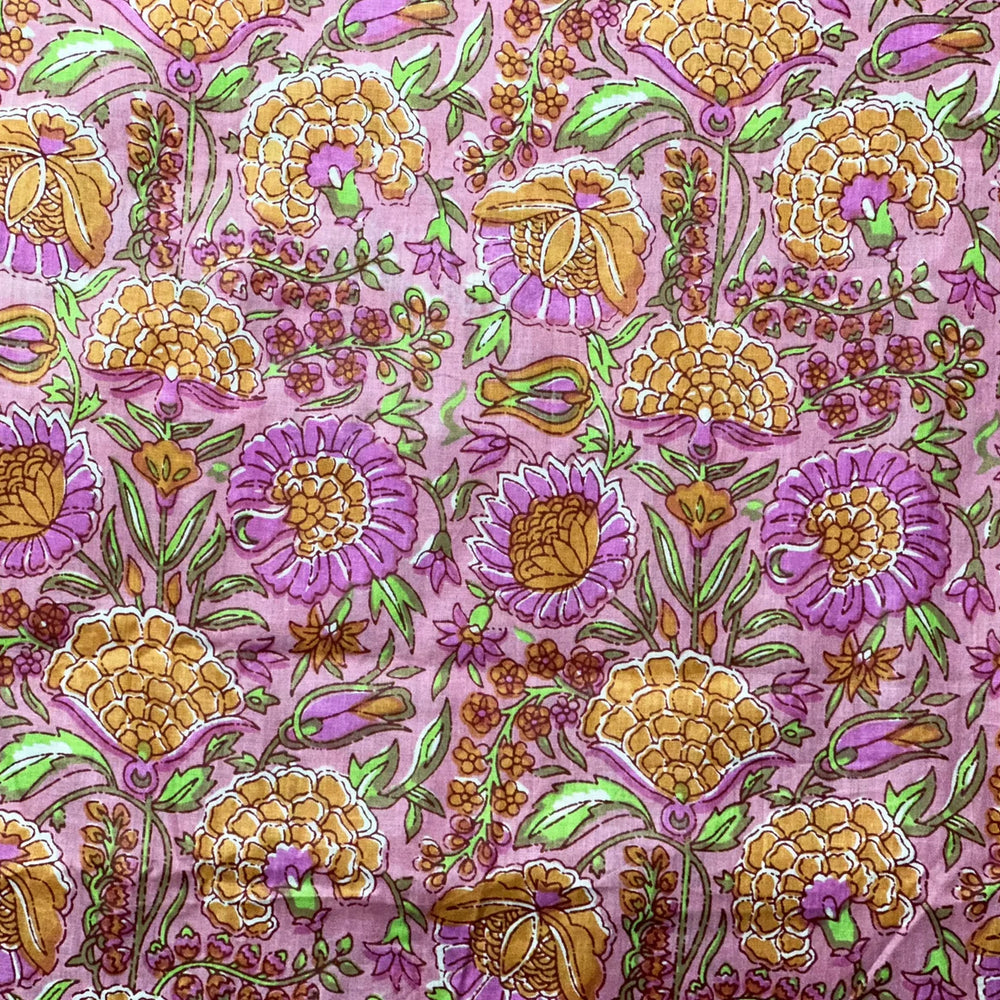 
                  
                    Bloemen Roze Oranje Groen - Indian Block Print - Cotton Voile
                  
                