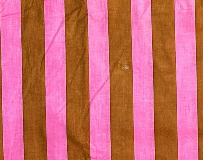 Strepen Cognac Roze - Indian Block Print - Cotton Voile