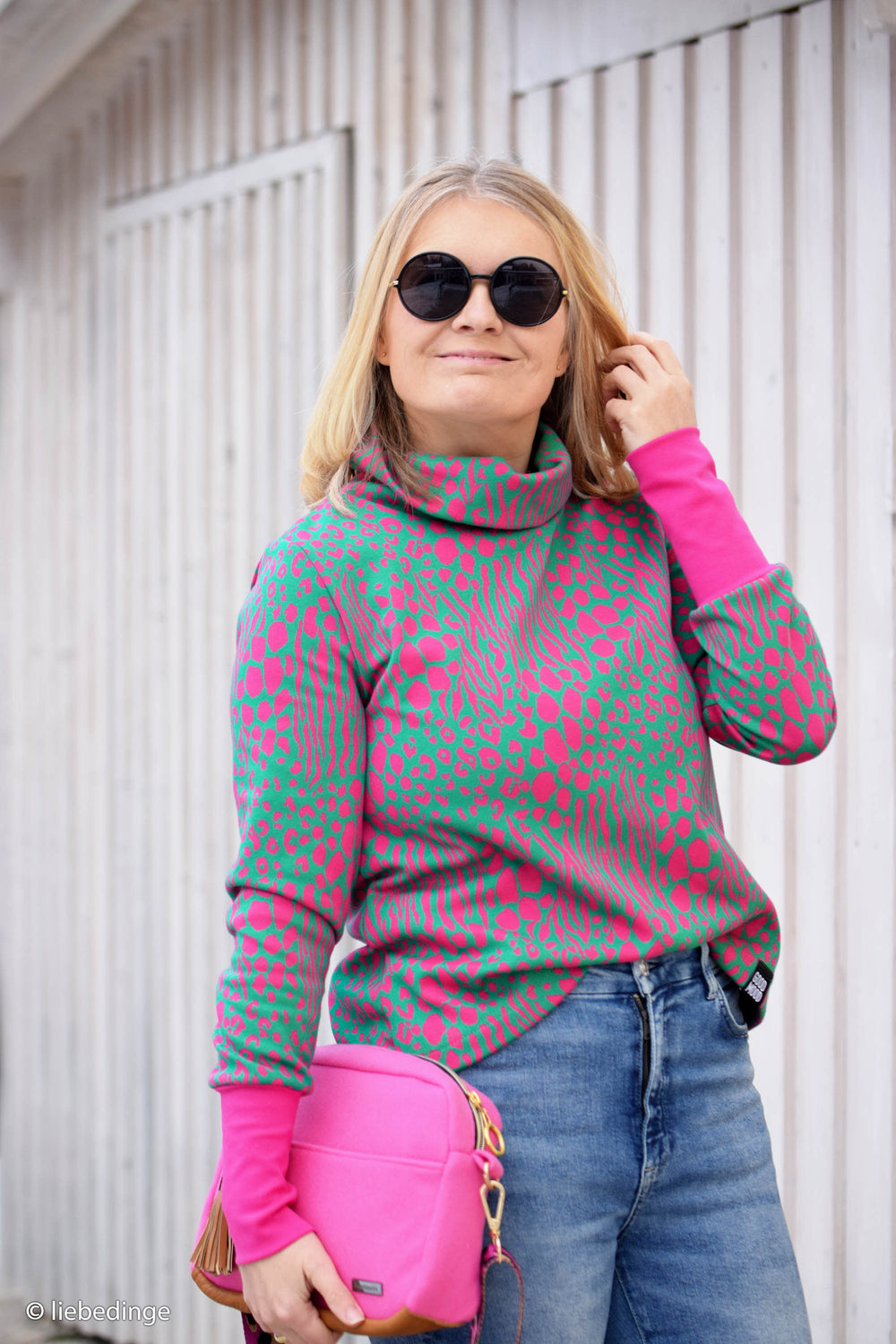 Panter Roze Groen - Jacquard Jersey - The Final Stitch