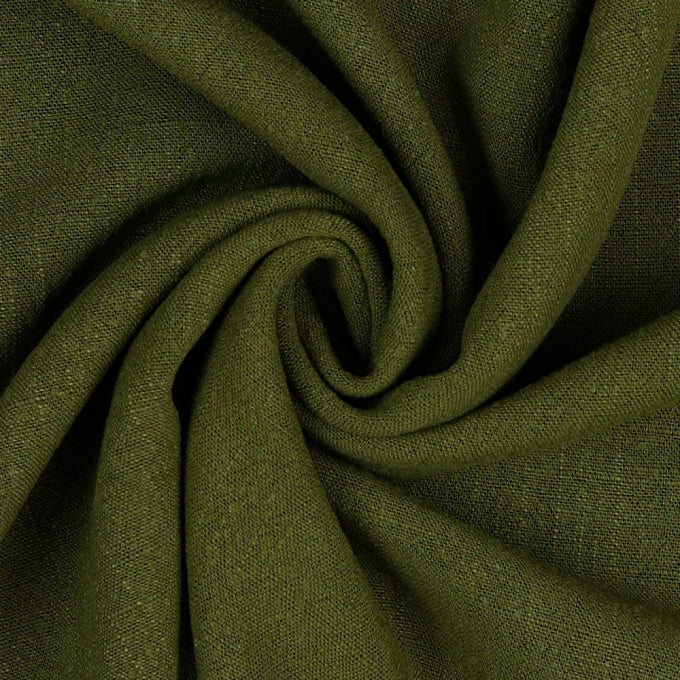 Linnen viscose washed – Olive - The Final Stitch