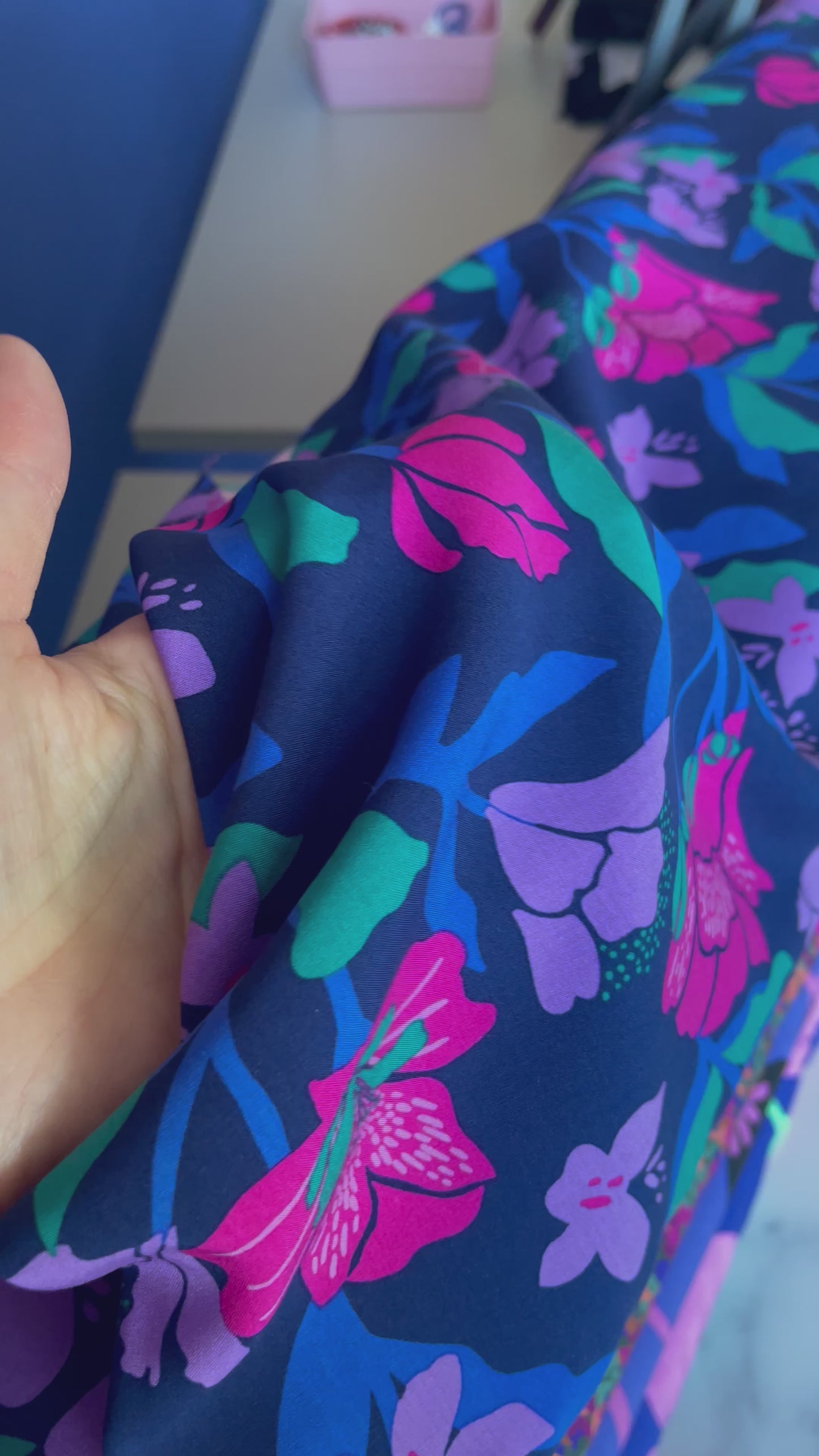 Amira Floral Navy - Lenzing Ecovero Viscose - Nerida Hansen